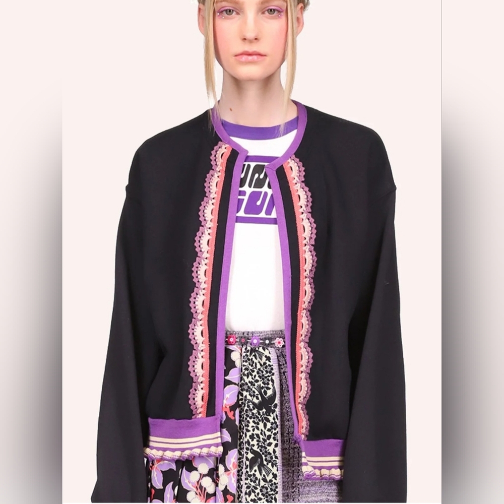 Anna Sui Deco Cardigan Lavender Multi